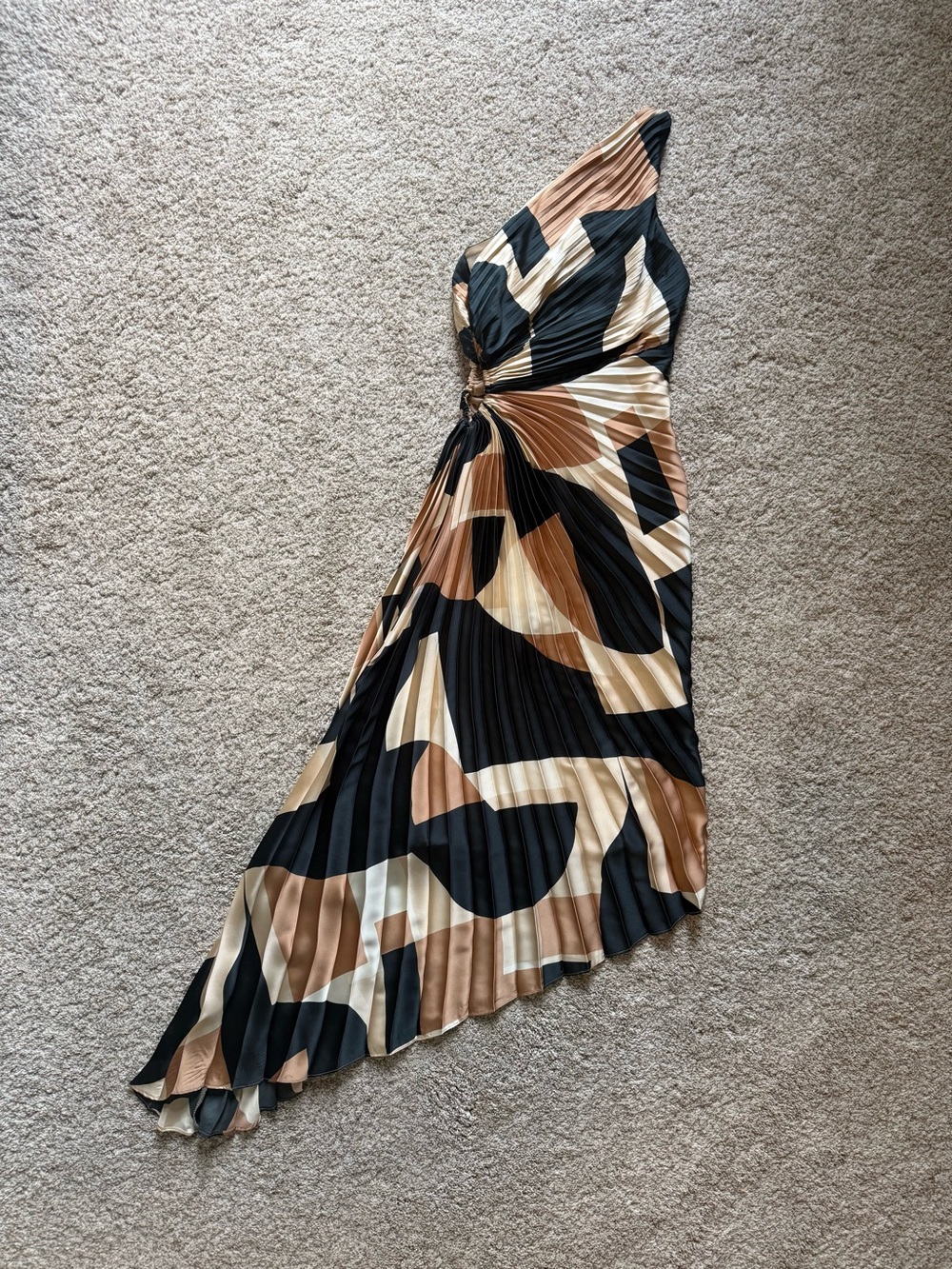 Dress Forum Pleated Satin One Shoulder Dress